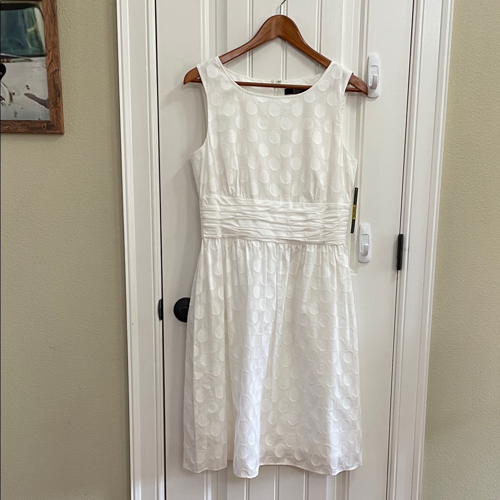 Alex Marie Classic White Dress with Sash Waist Size 12